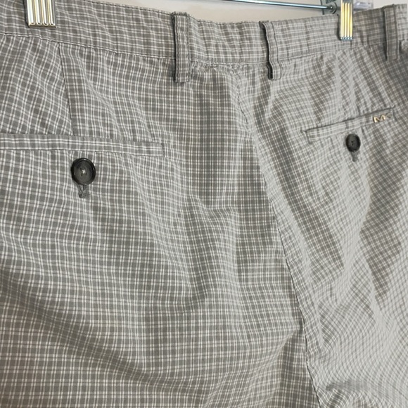 Michael Kors Mens Shorts, Cotton, Grey & White Micro Plaid, Waist 33 - Picture 6 of 9